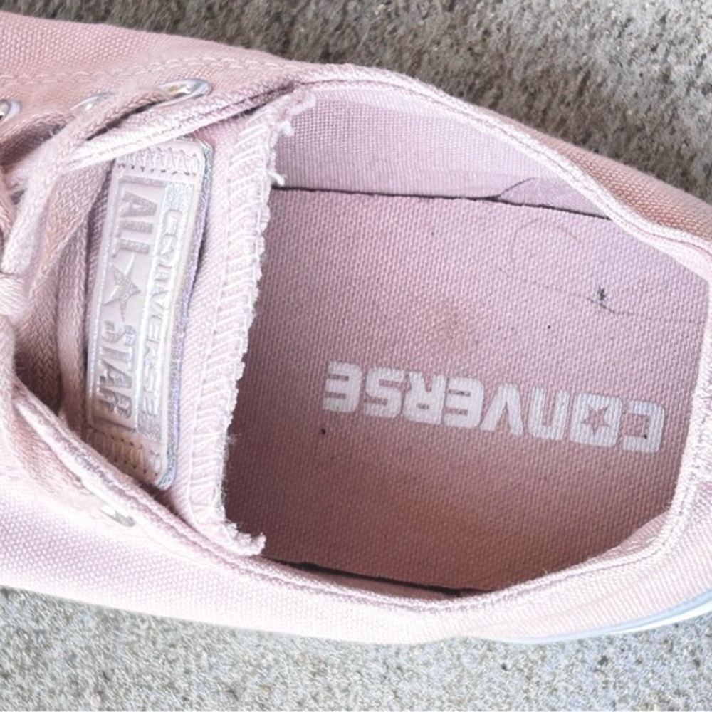 Converse all stars women’s low top light pink sneakers with shimmer toe size 8 - Picture 6 of 13